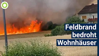 Feldbrand bedroht Wohnhäuser in Etzenricht