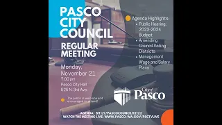 Pasco City Council Regular Meeting, November 21, 2022