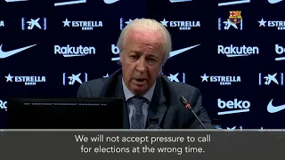 Barcelona's interim board calls for election of new president as soon as possible