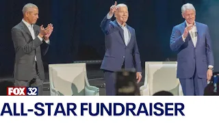 Biden holds record fundraiser with Obama, Clinton