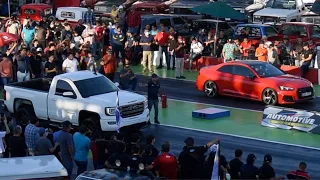 Audi RS5 vs GMC Sierra Supercharger Nitro | ARRANCONES AUTÓDROMO CULIACÁN | DRAG RACING