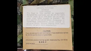 2004 FOOD PACKET, SURVIVAL, GENERAL PURPOSE (THE NASTY COOKIE)