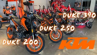 🔥Comparativa: 🏍️KTM Duke 390 vs 🏍️KTM Duke 250 vs 🏍️KTM Duke 200🔥#bikelife #ktm #ktmduke390