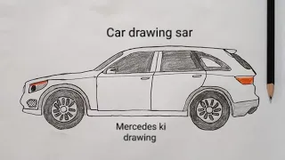Mercedes Benz GLC drawing | pencil drawing videos | Car drawing sar
