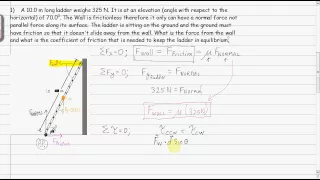 Physics: Static Equilibrium : Example - Ladder Question