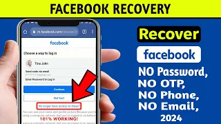 How To Recover Facebook Account Without Email Phone Number And OTP? 2024 || Hack Facebook