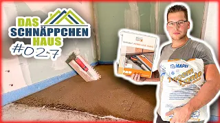 GEFÄLLE ESTRICH mit BODENABLAUF für Dusche! | SCHNÄPPCHENHAUS #027 | Home Build Solution