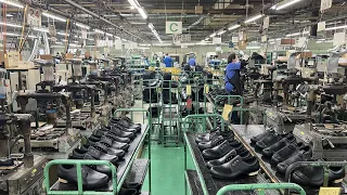 Process of mass-producing safety shoes. wonderful Japan's shoe manufacturing factory