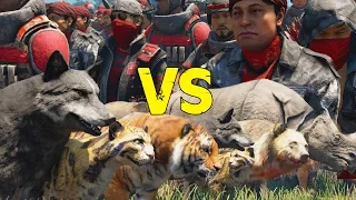 Far Cry 4 - Soldier Army VS Animal Army - AI Battle