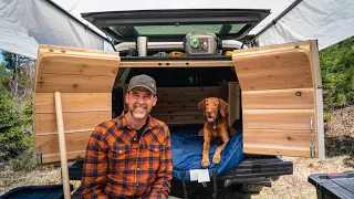 DIY Pickup Truck 2 Foot Camper Extension for my F 150 / Camping with my Dog