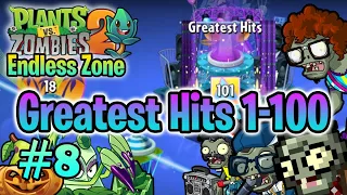 PvZ 2 "Endless Zone" #8: Greatest Hits 1-100 (without lawn mower & leveled up plants)