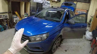 И снова Lada Vesta на шумоизоляции / Отпали шторки в дверях/ Сколько заработал?