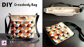 Easy Crossbody Bag Tutorial | Recessed Zipper Tutorial | Crossbody bag tutorial