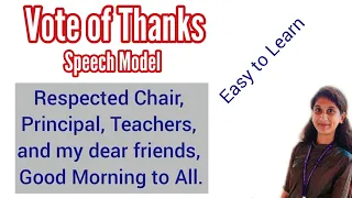 Vote of Thanks Speech in English with Subtitles, Vote of Thanks in Farewell, Vote of Thanks Model