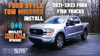 Power Folding & Extending Towing Mirror Upgrade - 2021-2023 Ford F150 Tow Mirrors - Boost Auto