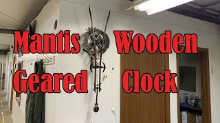 Mantis Wooden Geared Clock