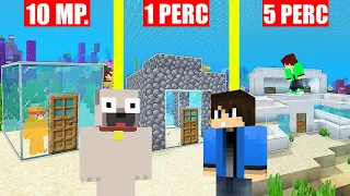 10 MÁSODPERC 1 PERC ÉS 5 PERC VÍZ ALATTI HÁZ ÉPITŐ KIHÍVÁS A MINECRAFTBAN!