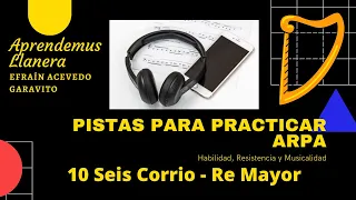 10. Pista para practicar arpa. Seis corrido en Re mayor.