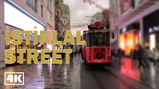 Istanbul Taksim [İstiklal Street ] Rainy Walk | 4K HDR- Rush Hours #istanbul #light #istiklalstreet