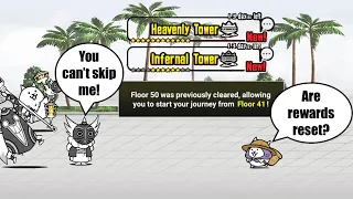 Battle Cats How do Heavenly Tower & Infernal Tower Checkpoints work? Are rewards reset? Floor 50 BGM