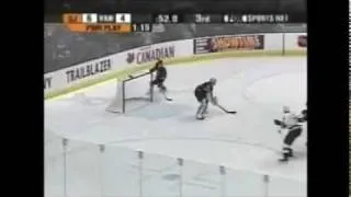Evgeni Nabokov scores against the Canucks (2002)