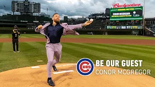 Conor McGregor Visits Wrigley Field | "The most devastating first pitch ever seen!"