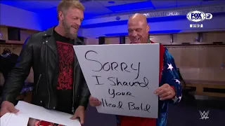 Edge le hace una broma a Kurt Angle en Backstage - WWE Raw 29/08/2022 (En Español)