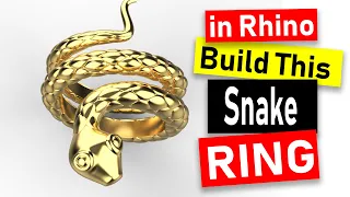 Snake Ring Design 3D Modeling in Rhino 6: Jewelry CAD Design Tutorial #97