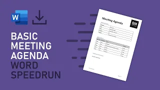 SPEEDRUN, Basic Meeting Agenda Template | Microsoft Word Tutorial [FREE DOWNLOAD]