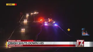 Crash closes I-85 south near NC 86 in Orange County