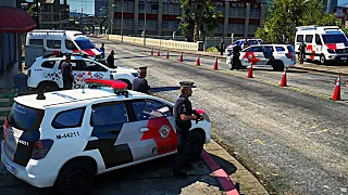 BLITZ POLICIAL TENTOU FURAR O BLOQUEIO - PMESP  | GTA 5 POLICIAL