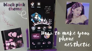 How to make your android phone aesthetic ( BLACKPINK )🖤 dark purple theme 🌌