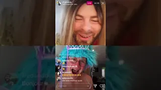 Stephane Fallu avec Adamo et J7 en confinement qui jouent au beer pong en IG live