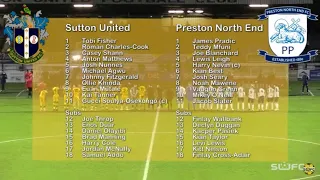 MATCH HIGHLIGHTS: Sutton United U18 vs Preston North End U18 FA Youth Cup 3rd Round 08/12/21