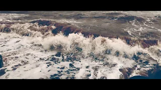 Slowmotion 240P Powerful waves crashing in the sea stock video