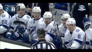 Ben Bishop takes a Tomas Hertl stick to the face 12/05/15