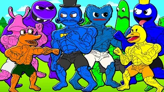 MUSCLE RAINBOW FRIENDS VS MUSCLE DADDY & HUGGY WUGGY! POPPY PLAYTIME Cartoon Animation