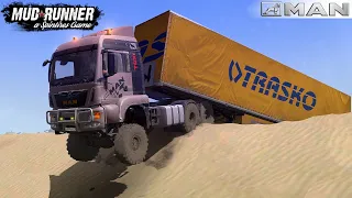 Spintires: MudRunner - MAN Truck Stuck In The Sands Of The Dunes