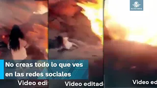 ¿Mujer se ofrece en sacrificio al Popocatépetl?, video fake espanta a varios