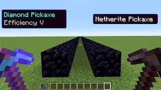 efficiency V diamond pickaxe vs netherite pickaxe