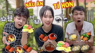 THỬ THÁCH ĂN VÀ NẤU ĐỒ ĂN MINI SIÊU TÍ HON THẮNG TÊ TÊ HẰNG NGA