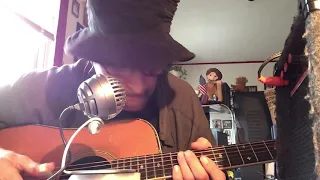 Tomorrow Never Knows beatles cover on vintage fender acoustic in open c tuning