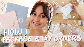 how i PACK ETSY ORDERS ✨ stickers, tote bags, bookmarks & more! studio vlog ⭐️🌿