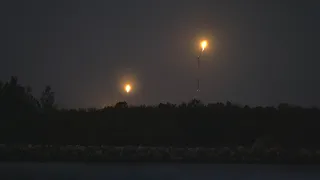 SpaceX Falcon Heavy [USSF-67] Launch and landings - Jetty Park Pier