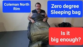 Coleman 0°f North Rim Mummy Big and Tall Sleeping bag. Unboxing. First, look. Is it big enough?