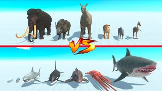 Aquatics vs Prehistoric Mammals - Animal Revolt Battle Simulator