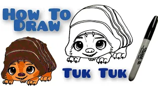 How to Draw Tuk Tuk from Disney's Raya And The Last Dragon