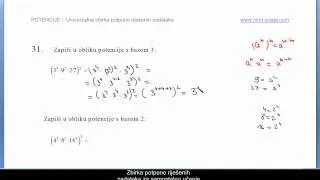 Potencije - matematika 1 , zapiši u obliku potencije sa bazom 3 - instrukcije - vj.br.5.