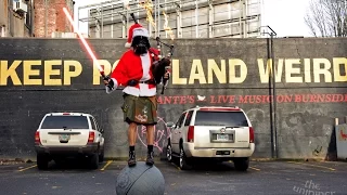 Darth Vader Santa Rides the Death Star and Plays Flaming Bagpipes