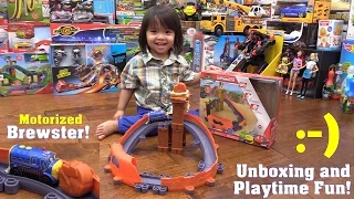 Toy Trains! Chuggington Stacktrack Motorized Rocky Roundup Set Unboxing & Playtime